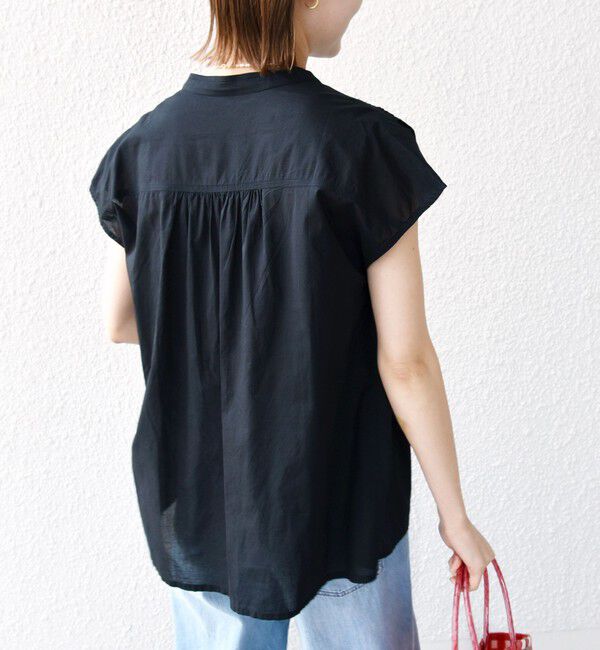 SHIPS for women「〈手洗い可能〉スキッパー タック フレンチ スリーブ ブラウス」|シャツ・ブラウス|