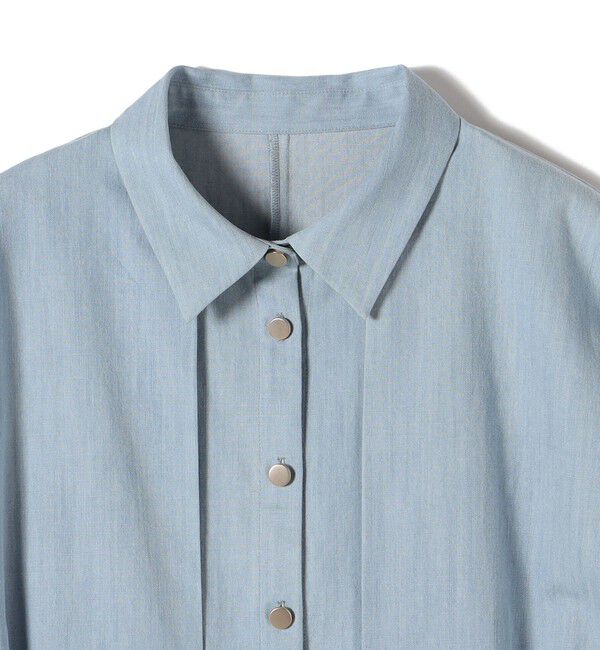 SHIPS for women「《一部追加予約》【WEB限定】〈手洗い可能〉デニム ライク タック 裾 ドロスト 羽織 シャツ」|シャツ・ブラウス|