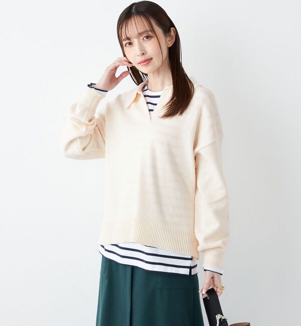 SHIPS Colors 「SHIPS Colors:〈手洗い可能〉フラッフィー スキッパー ニット◇」|ニット・セーター|