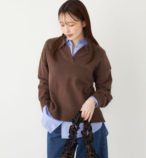 SHIPS Colors 「SHIPS Colors:〈手洗い可能〉フラッフィー スキッパー ニット◇」|ニット・セーター|