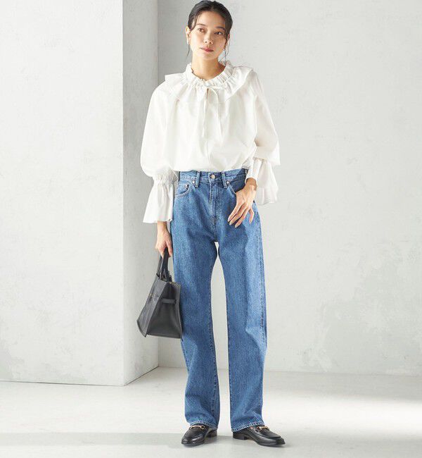 SHIPS for women「〈撥水加工 / UVカット〉タフタ フリルカラー キャンディースリーブ ブラウス（セレモニー対応可）」|シャツ・ブラウス|