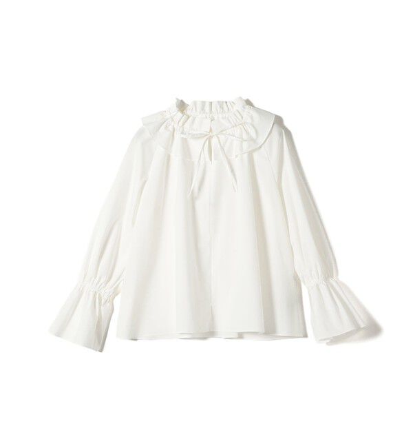 SHIPS for women「〈撥水加工 / UVカット〉タフタ フリルカラー キャンディースリーブ ブラウス（セレモニー対応可）」|シャツ・ブラウス|