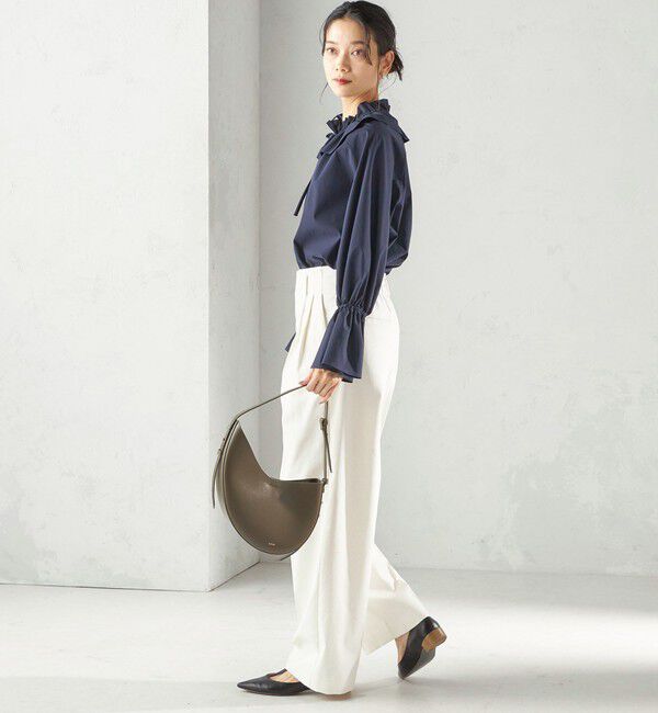 SHIPS for women「〈撥水加工 / UVカット〉タフタ フリルカラー キャンディースリーブ ブラウス（セレモニー対応可）」|シャツ・ブラウス|