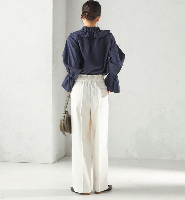 SHIPS for women「〈撥水加工 / UVカット〉タフタ フリルカラー キャンディースリーブ ブラウス（セレモニー対応可）」|シャツ・ブラウス|