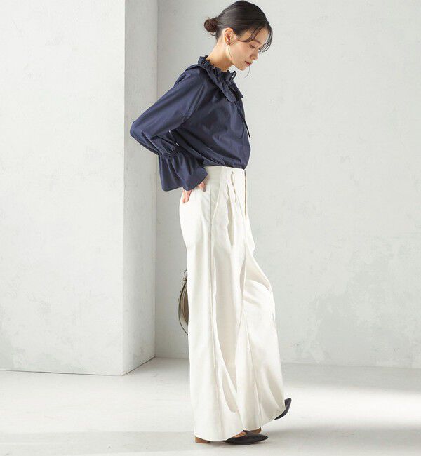 SHIPS for women「〈撥水加工 / UVカット〉タフタ フリルカラー キャンディースリーブ ブラウス（セレモニー対応可）」|シャツ・ブラウス|