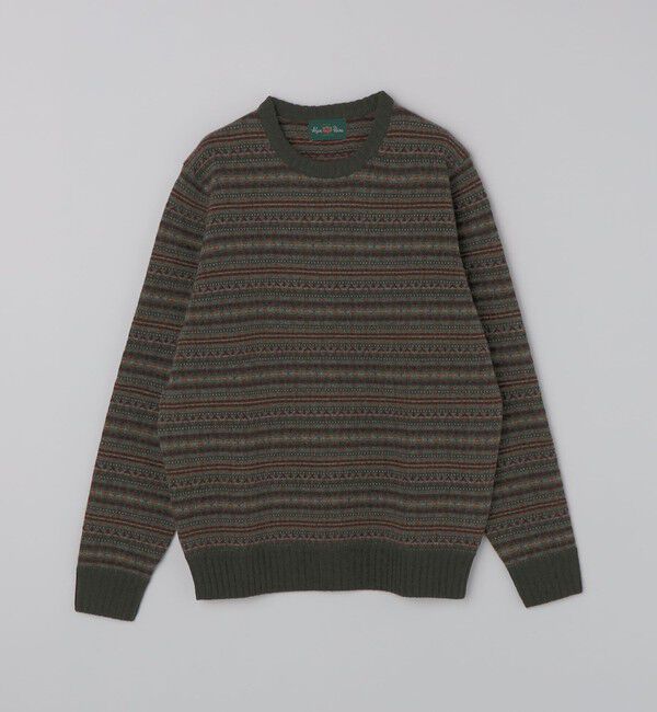 SHIPS「ALANPAINE: 〈手洗い可能〉7ゲージ フェアアイル クルーネック ニット」|ニット・セーター|ブラウン