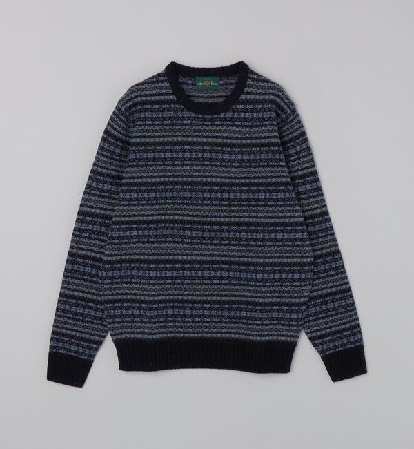 SHIPS「ALANPAINE: 〈手洗い可能〉7ゲージ フェアアイル クルーネック ニット」|ニット・セーター|ネイビー