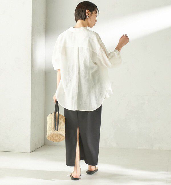 SHIPS for women「《一部追加予約》〈手洗い可能〉IMPERIAL LINEN 混 オーバー サイズ シャツ」|シャツ・ブラウス|