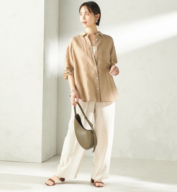 SHIPS for women「《一部追加予約》〈手洗い可能〉IMPERIAL LINEN 混 オーバー サイズ シャツ」|シャツ・ブラウス|