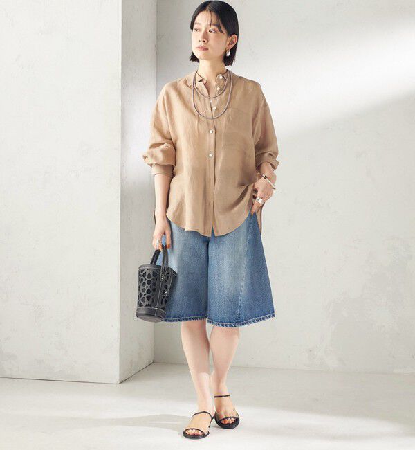 SHIPS for women「《一部追加予約》〈手洗い可能〉IMPERIAL LINEN 混 オーバー サイズ シャツ」|シャツ・ブラウス|