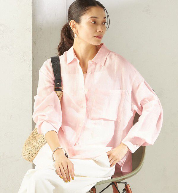 SHIPS for women「《一部追加予約》〈手洗い可能〉IMPERIAL LINEN 混 オーバー サイズ シャツ」|シャツ・ブラウス|