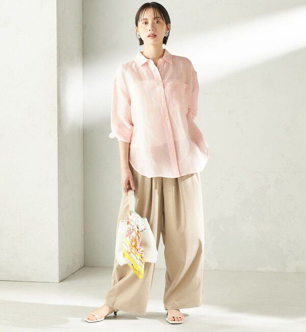 SHIPS for women「《一部追加予約》〈手洗い可能〉IMPERIAL LINEN 混 オーバー サイズ シャツ」|シャツ・ブラウス|