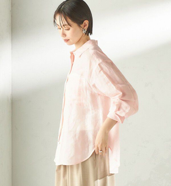 SHIPS for women「《一部追加予約》〈手洗い可能〉IMPERIAL LINEN 混 オーバー サイズ シャツ」|シャツ・ブラウス|