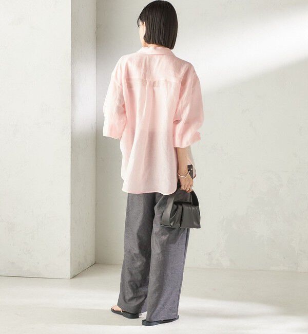 SHIPS for women「《一部追加予約》〈手洗い可能〉IMPERIAL LINEN 混 オーバー サイズ シャツ」|シャツ・ブラウス|