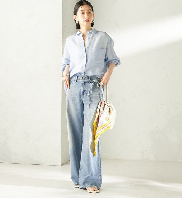 SHIPS for women「《一部追加予約》〈手洗い可能〉IMPERIAL LINEN 混 オーバー サイズ シャツ」|シャツ・ブラウス|