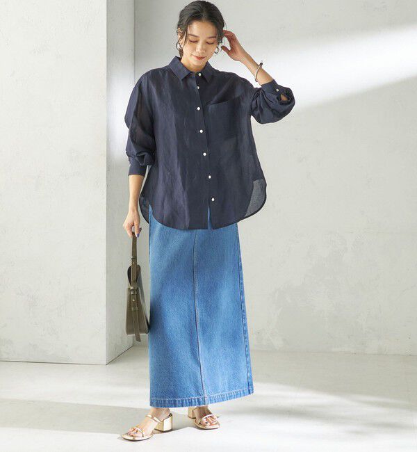 SHIPS for women「《一部追加予約》〈手洗い可能〉IMPERIAL LINEN 混 オーバー サイズ シャツ」|シャツ・ブラウス|