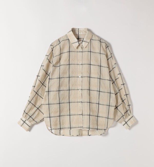 quaranciel「quaranciel:〈手洗い可能〉シアー チェック ドルマン ビッグ レギュラー シャツ」|シャツ・ブラウス|