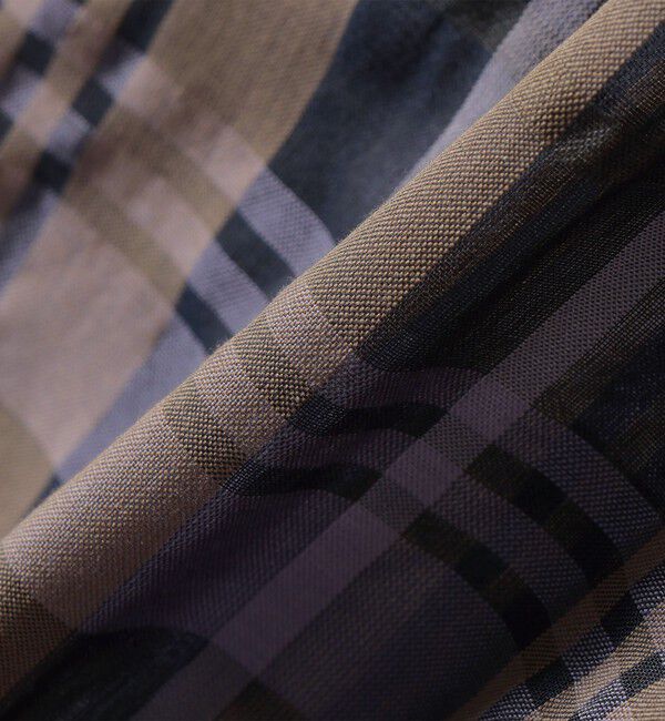 quaranciel「quaranciel:〈手洗い可能〉シアー チェック ドルマン ビッグ レギュラー シャツ」|シャツ・ブラウス|