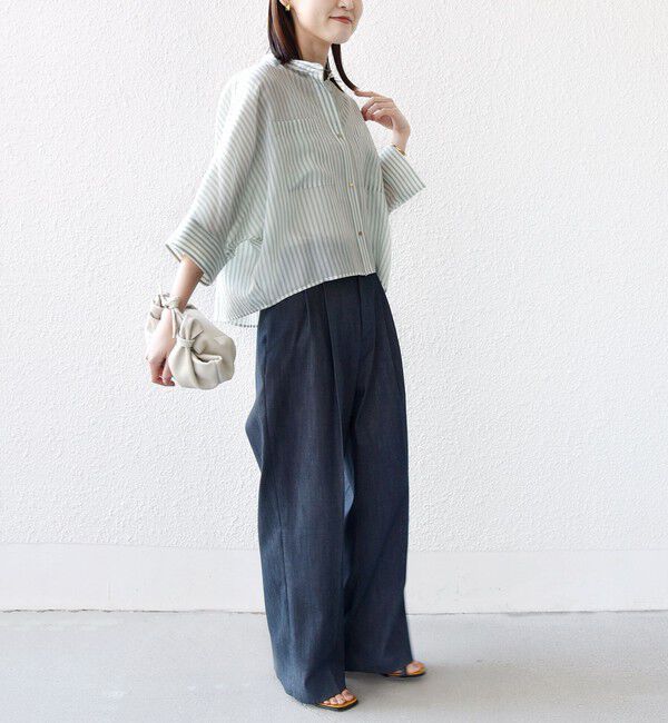 SHIPS for women「〈手洗い可能〉ヴィンテージ ライク デニム タック パンツ」|その他|