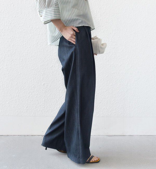 SHIPS for women「〈手洗い可能〉ヴィンテージ ライク デニム タック パンツ」|その他|
