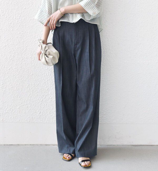SHIPS for women「〈手洗い可能〉ヴィンテージ ライク デニム タック パンツ」|その他|