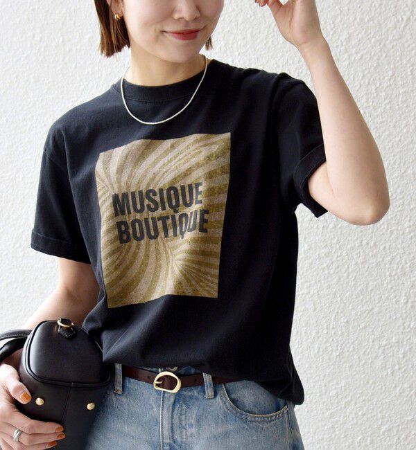 SHIPS any「TRICOMER:〈洗濯機可能〉フレンチ ロゴ プリント TEE」|Tシャツ・カットソー|ブラック