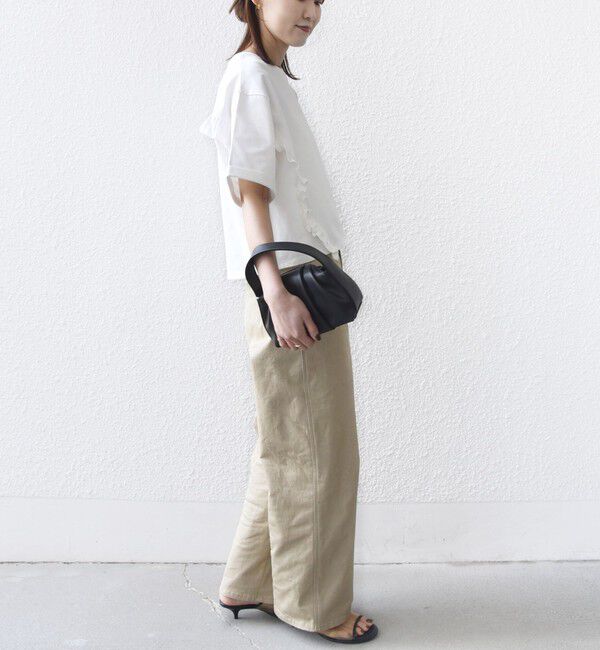 SHIPS for women「《予約》【WEB限定】〈接触冷感〉オーガニック コットン フリル TEE」|Tシャツ・カットソー|