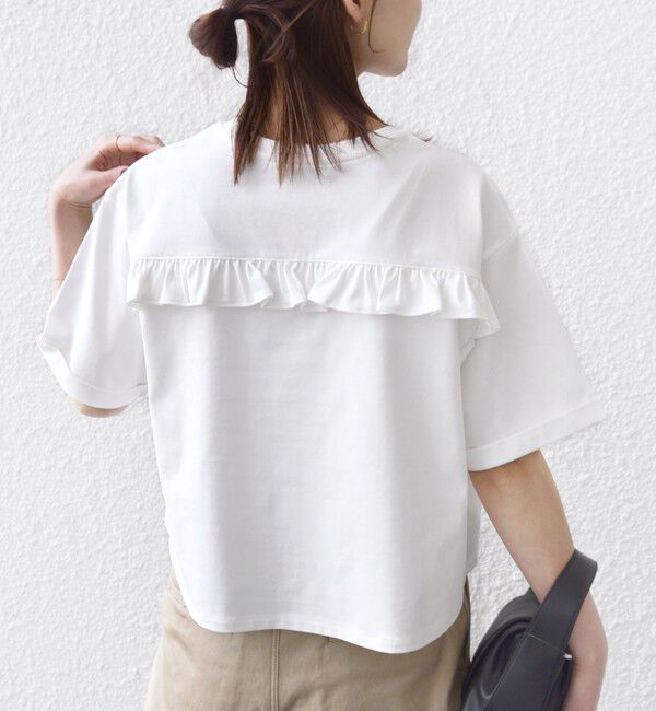SHIPS for women「《予約》【WEB限定】〈接触冷感〉オーガニック コットン フリル TEE」|Tシャツ・カットソー|