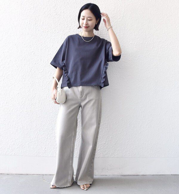 SHIPS for women「《予約》【WEB限定】〈接触冷感〉オーガニック コットン フリル TEE」|Tシャツ・カットソー|