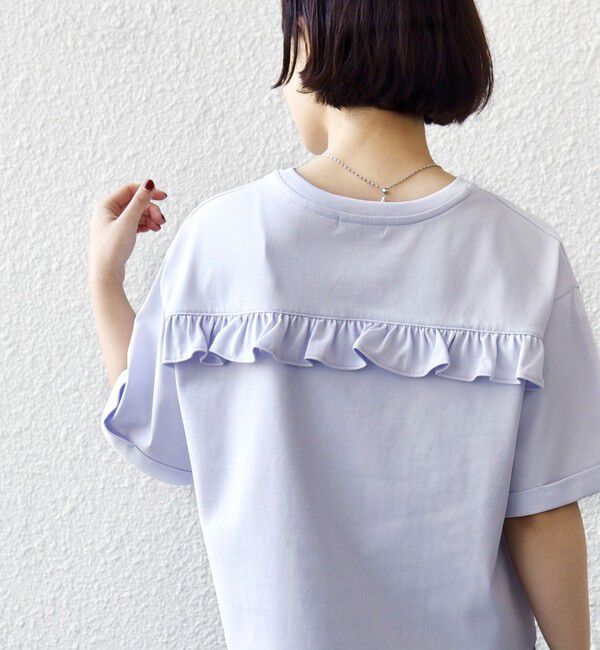 SHIPS for women「《予約》【WEB限定】〈接触冷感〉オーガニック コットン フリル TEE」|Tシャツ・カットソー|ライラック