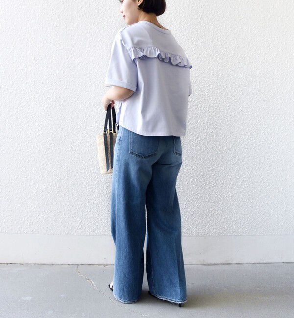 SHIPS for women「《予約》【WEB限定】〈接触冷感〉オーガニック コットン フリル TEE」|Tシャツ・カットソー|