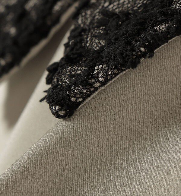 SHIPS any「《予約》SHIPS any:〈洗濯機可能〉サテン レースカラー ショートスリーブ ブラウス」|シャツ・ブラウス|