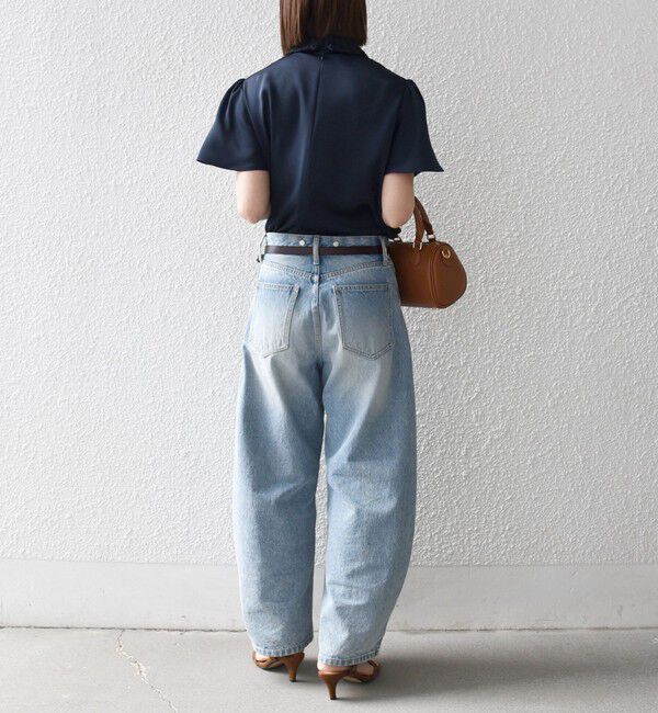 SHIPS any「《予約》SHIPS any:〈洗濯機可能〉サテン レースカラー ショートスリーブ ブラウス」|シャツ・ブラウス|