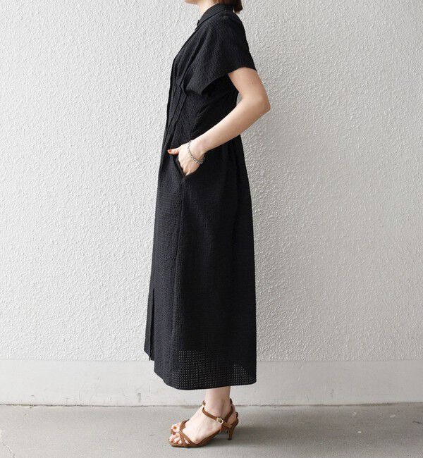 SHIPS any「《予約》SHIPS any:〈手洗い可能〉サッカー ウエストシェイプ シャツ ワンピース」|ワンピース|