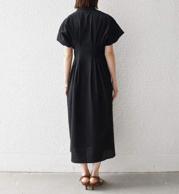 SHIPS any「《予約》SHIPS any:〈手洗い可能〉サッカー ウエストシェイプ シャツ ワンピース」|ワンピース|