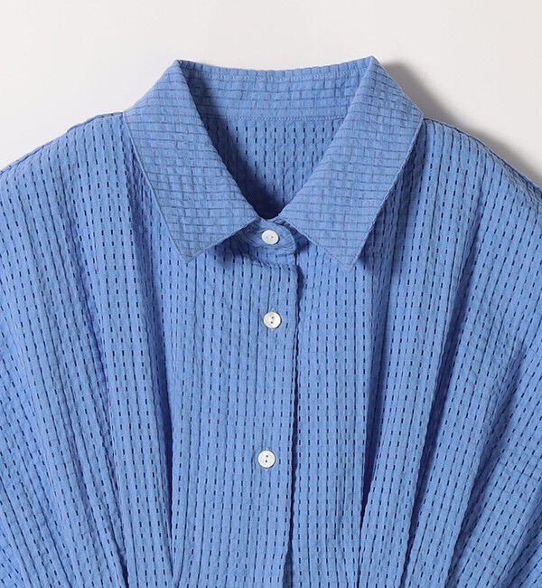 SHIPS any「《予約》SHIPS any:〈手洗い可能〉サッカー ウエストシェイプ シャツ ワンピース」|ワンピース|