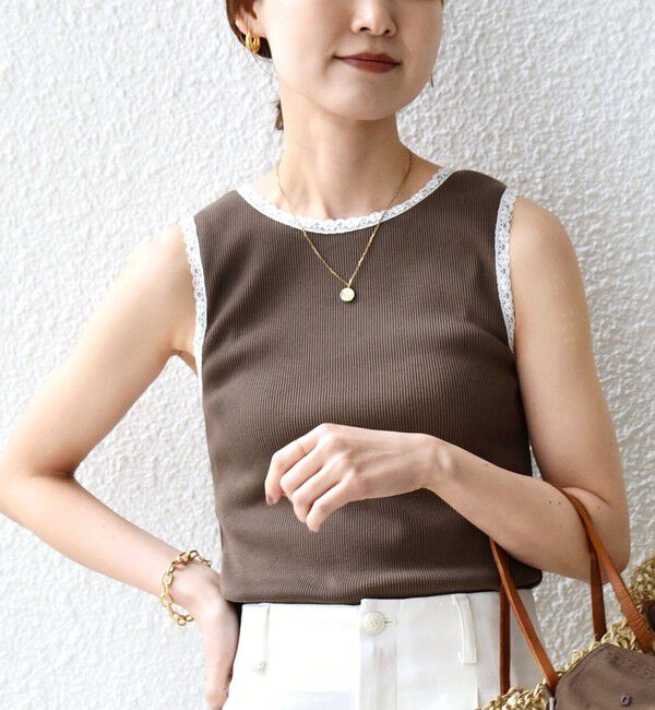 SHIPS for women「〈手洗い可能〉レース トリミング 2WAY タンクトップ」|タンクトップ|