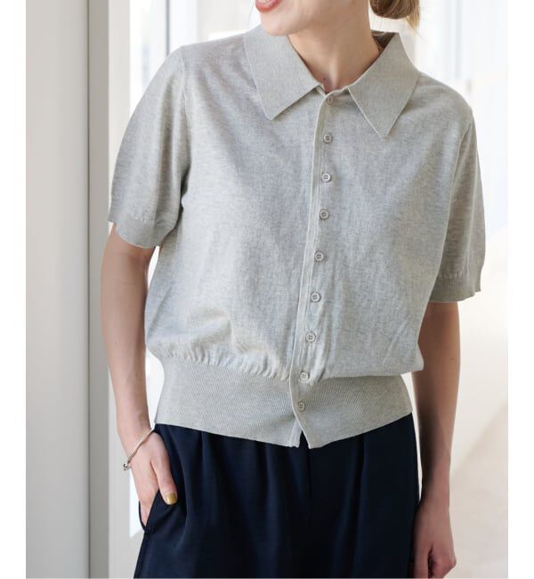OUTDOOR PRODUCTS Usual Things「≪予約≫ハイゲージコットンポロシャツハーフスリーブニット」|ポロシャツ|グレー