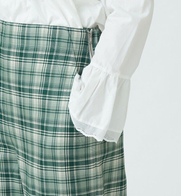 MACPHEE「ナチュラルストレッチチェック ワイドクロップドパンツ」|その他|