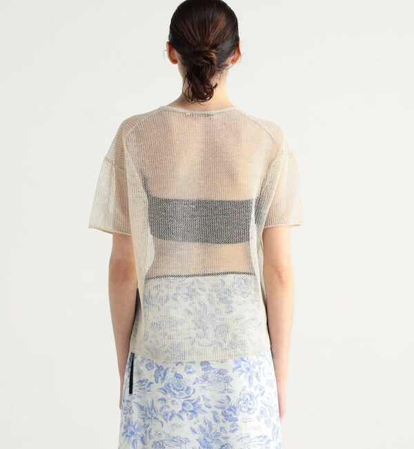 BACCA「【WEB先行予約】オーロラフィルム リネンハーフスリーブニット」|ニット・セーター|