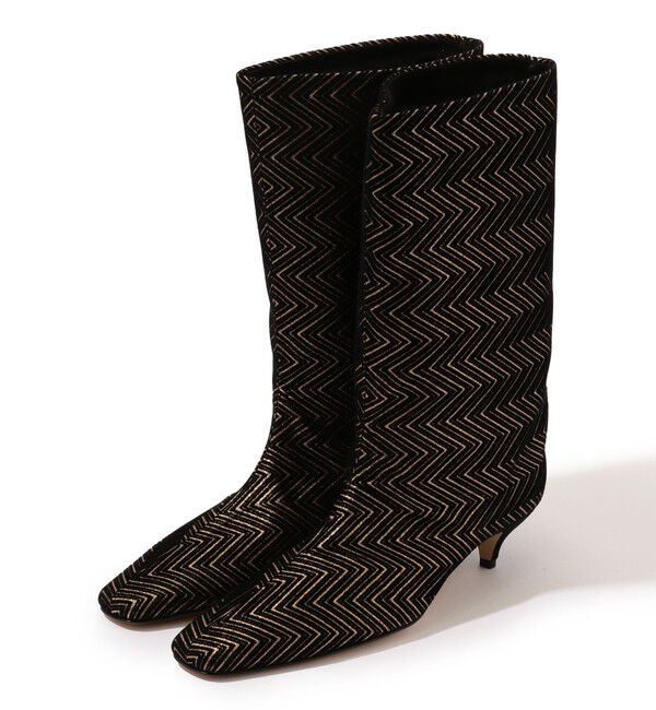 TOMORROWLAND GOODS「NEBULONI E. スクエアトゥーミドルブーツ」|ロングブーツ|18 ブラック系