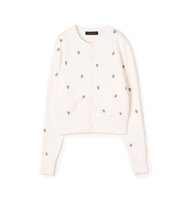 CABaN「コットンカシミヤ エンブロイダリークルーネックカーディガン」|ニット・セーター|12 ホワイト系