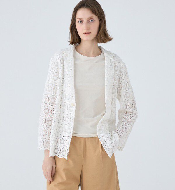 MACPHEE「ゲオフラワーレース シングルブレストジャケット」|テーラードジャケット|