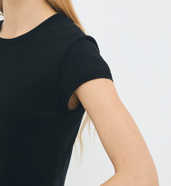 CABaN「コットンポリエステル フレンチスリーブプルオーバー」|ニット・セーター|