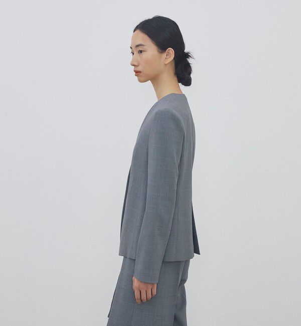 DES PRES「ポリエステルウールバラシャ Vカラージャケット」|ノーカラージャケット|