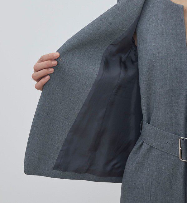 DES PRES「ポリエステルウールバラシャ Vカラージャケット」|ノーカラージャケット|