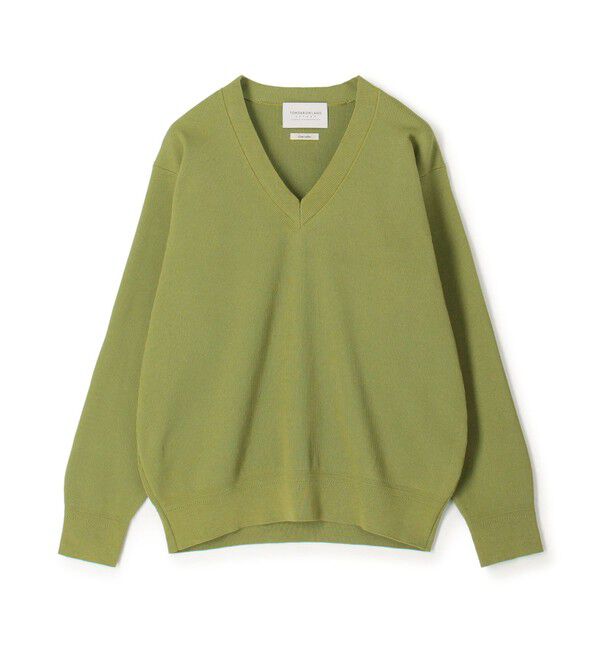 TOMORROWLAND MENS「TOMORROWLAND tricot コットンポリエステルプレーティング  Vネックニット」|ニット・セーター|53 ライトグリーン