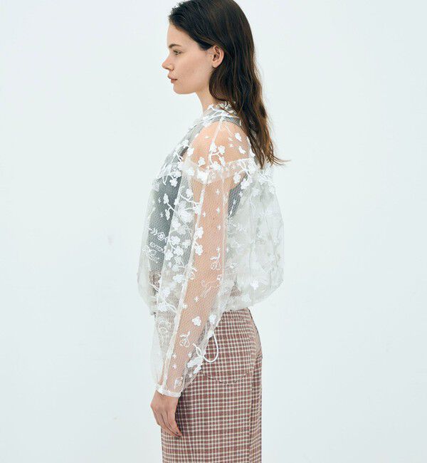 Edition「edition pourell トリコット エンブロイダリーブラウス」|シャツ・ブラウス|