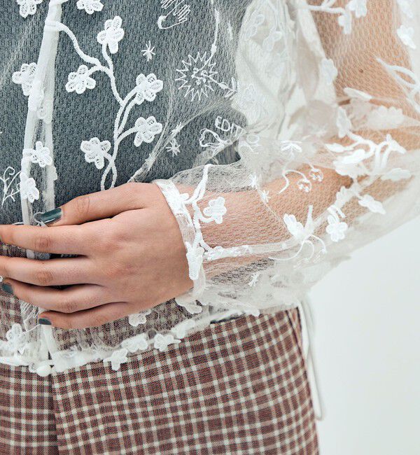 Edition「edition pourell トリコット エンブロイダリーブラウス」|シャツ・ブラウス|