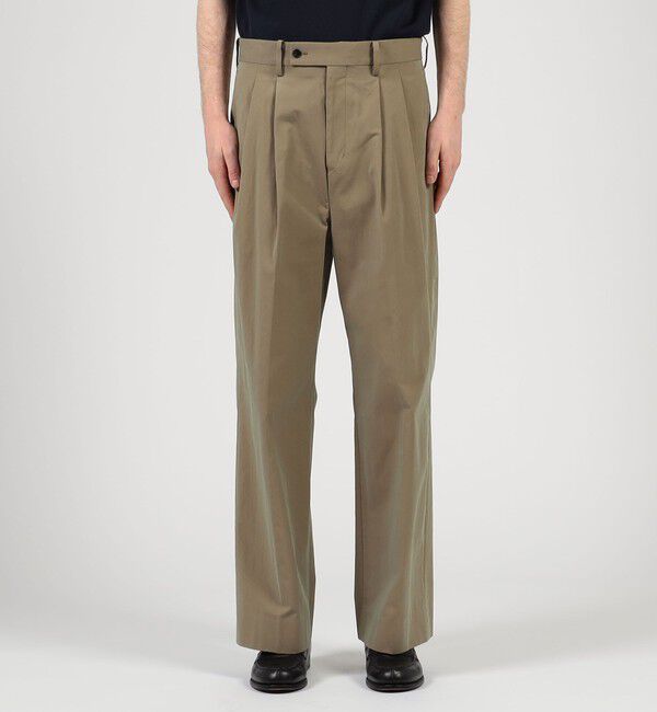 TOMORROWLAND MENS「コットンナイロンツイル 2タックワイドストレートパンツ」|スラックス|